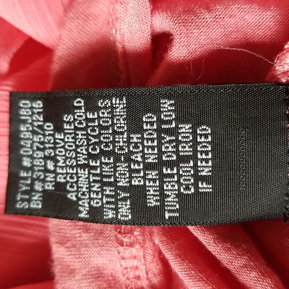 AGB ladies popover butterfly top shirt size Large coral pink - Picture 6 of 6